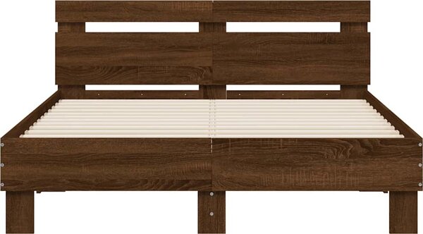 VidaXL Rám postele s čelem a LED osvětlením [3207580] Barva: Bílá, Velikost: 180 x 200 cm (rám 203 x 185 x 70 cm)