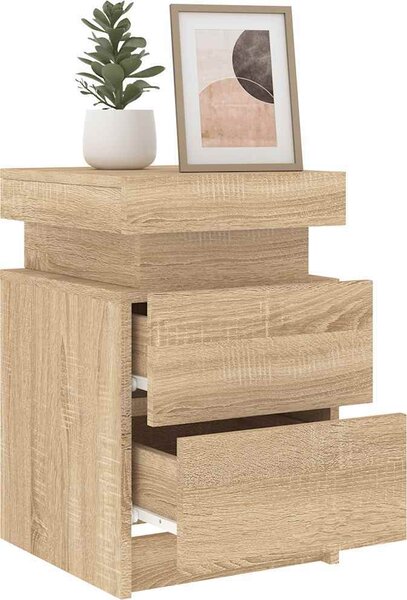 VidaXL Noční stolek s LED osvětlením 35 x 39 x 55 cm [836751] Barva: dub sonoma