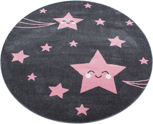 Ayyildiz Dětský kusový koberec KIDS 0610, kulatý, Růžová Rozměr koberce: 160 cm KRUH