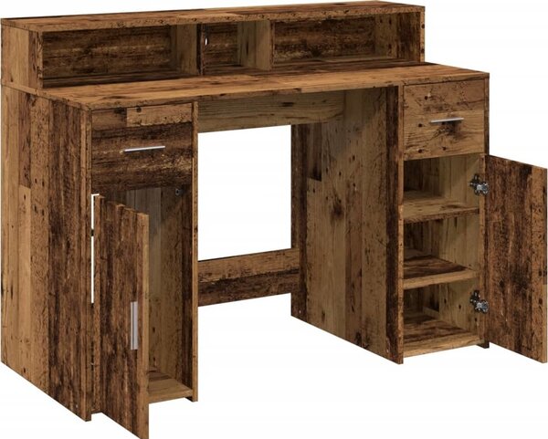 VidaXL Desk Engineered Wood [3309418] Barva: Bílá, Velikost: 200 x 55 x 91 cm