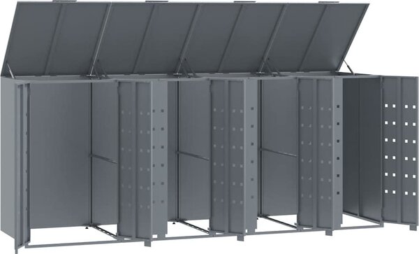 VidaXL Box na 4 popelnice 276 x 79 x 117 cm ocel [3279989] Barva: antracitová