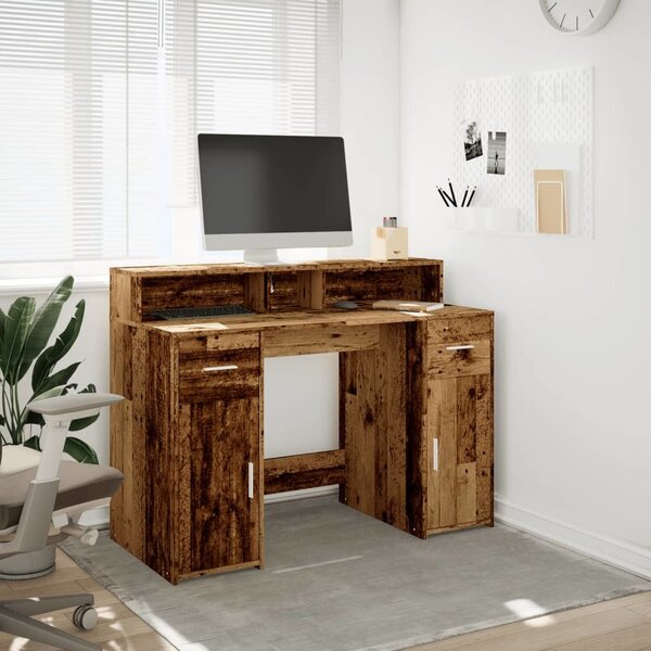 VidaXL Desk Engineered Wood [3309418] Barva: Bílá, Velikost: 200 x 55 x 91 cm