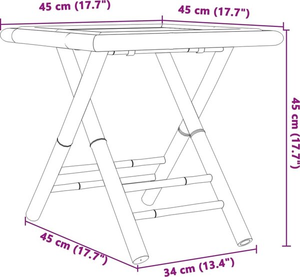 VidaXL Skládací zahradní stůl Ø bambus [365877] Velikost: 55 x 55 x 75 cm