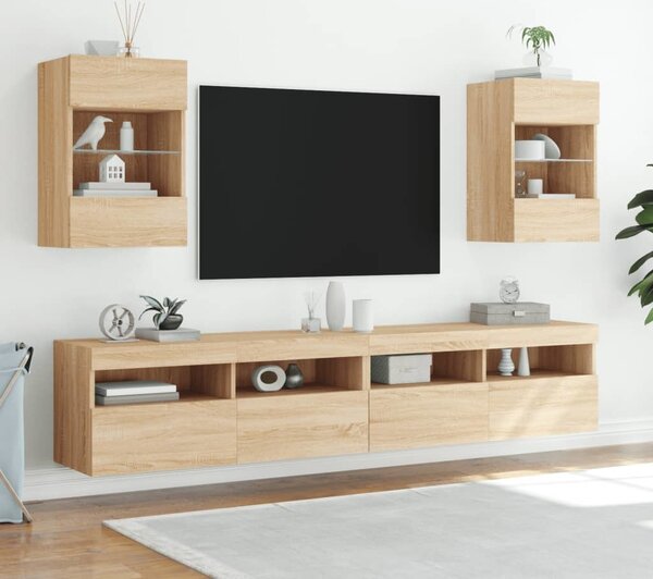 VidaXL Nástěnná TV skříňka s LED osvětlením 40x30x60,5 cm [837082] Barva: Bílá