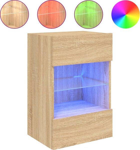 VidaXL Nástěnná TV skříňka s LED osvětlením 40x30x60,5 cm [837082] Barva: Bílá