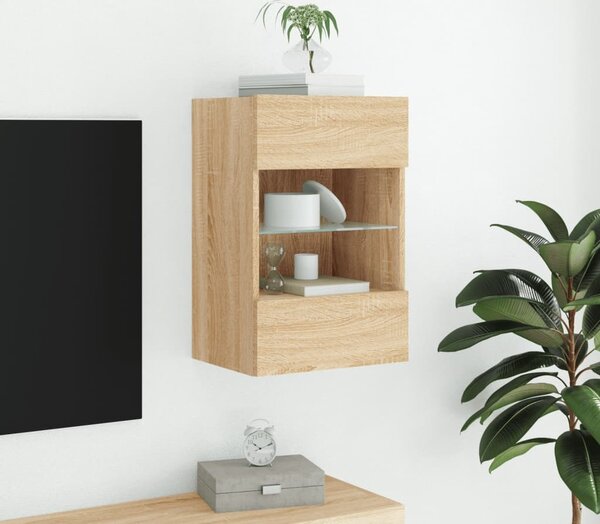 VidaXL Nástěnná TV skříňka s LED osvětlením 40x30x60,5 cm [837082] Barva: Bílá