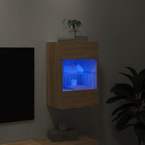 VidaXL Nástěnná TV skříňka s LED osvětlením 40x30x60,5 cm [837082] Barva: Bílá
