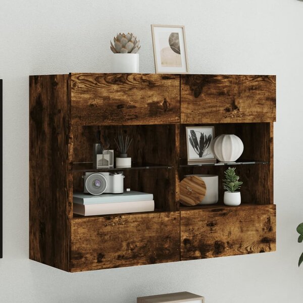 VidaXL Nástěnná TV skříňka s LED osvětlením 78,5 x 30 x 60,5 cm [837105] Barva: Bílá