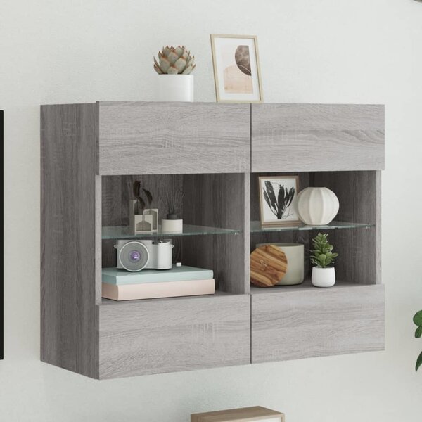 VidaXL Nástěnná TV skříňka s LED osvětlením 78,5 x 30 x 60,5 cm [837105] Barva: Bílá