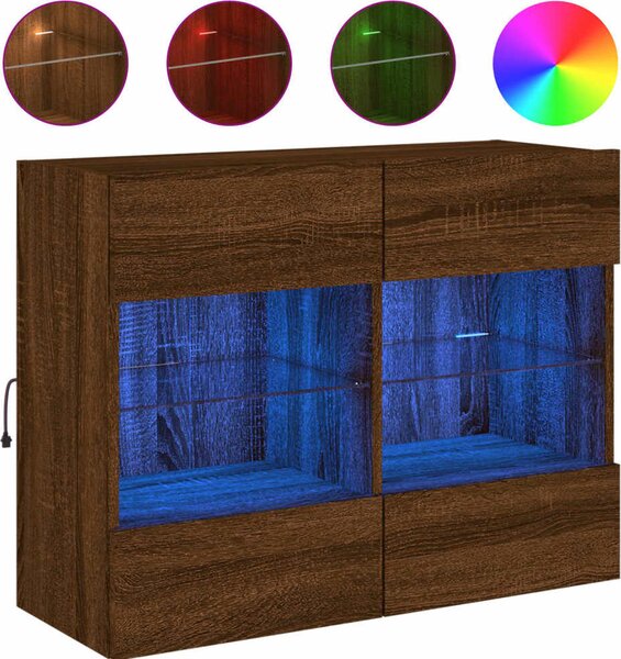 VidaXL Nástěnná TV skříňka s LED osvětlením 78,5 x 30 x 60,5 cm [837105] Barva: Bílá