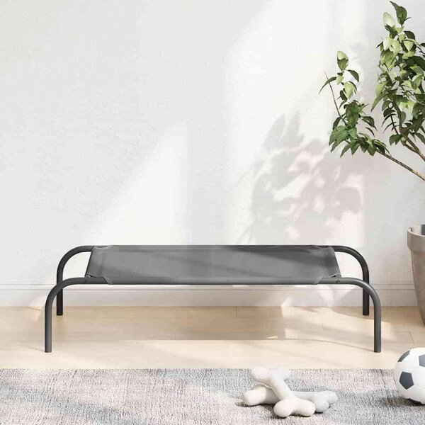 VidaXL Vyvýšený pelíšek pro psy Textilén a ocel [42000837] Barva: Černá, Velikost: 130 x 80 cm