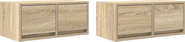VidaXL TV skříňky 2 ks Dřevěná konstrukce [861495] Barva: Betonová šedá, Velikost: 60 x 31 x 25.5 cm