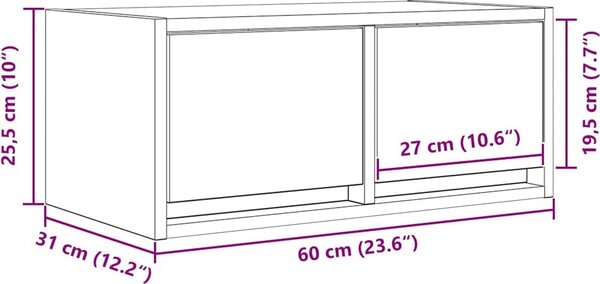 VidaXL TV skříňky 2 ks Dřevěná konstrukce [861495] Barva: Betonová šedá, Velikost: 60 x 31 x 25.5 cm