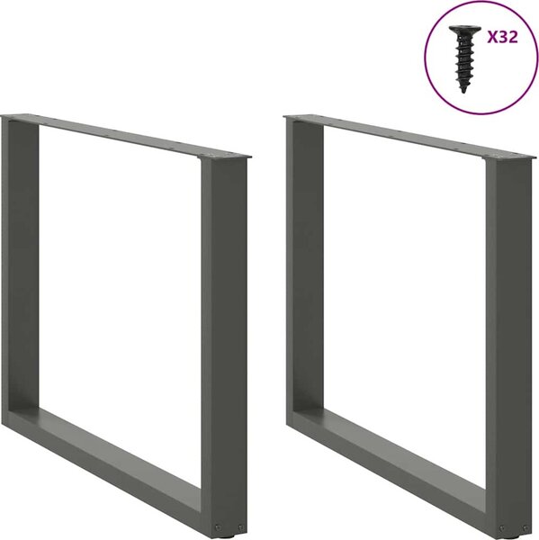 VidaXL Nohy barového stolu ve tvaru U 2 ks ocelové [4013198] Barva: Černá, Velikost: 60 x (72-73) cm