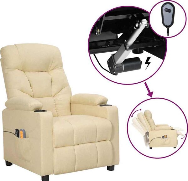 VidaXL Elektrické masážní křeslo textil [3098838] Barva: vínová červená