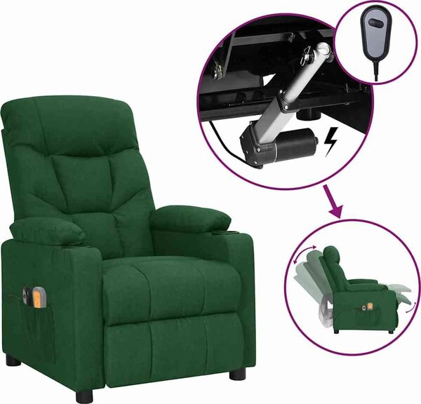 VidaXL Elektrické masážní křeslo textil [3098838] Barva: vínová červená