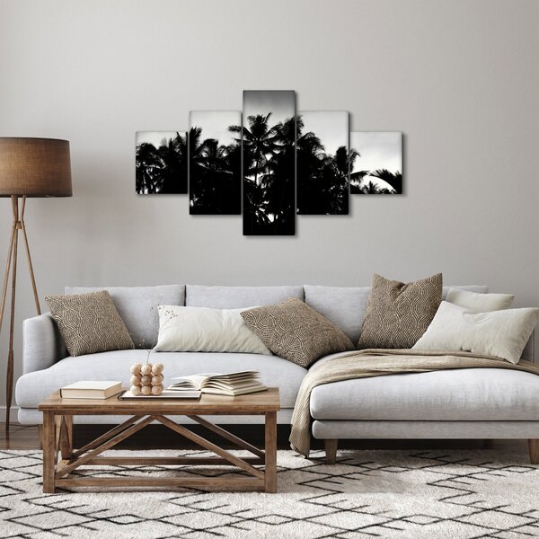 Obraz černobílý - palmy (125x70 cm)
