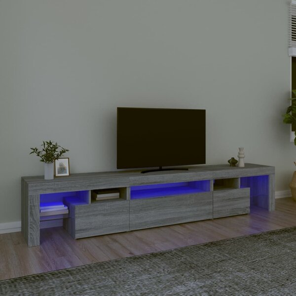 VidaXL TV skříňka s LED osvětlením 215x36,5x40 cm [3152794] Barva: Betonová šedá