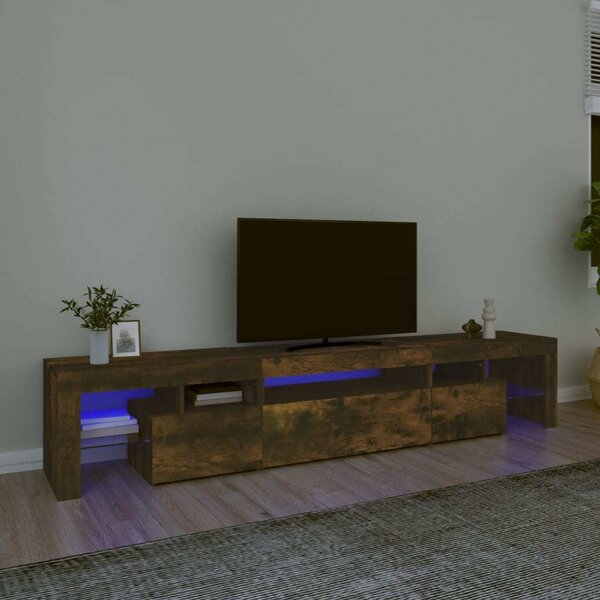 VidaXL TV skříňka s LED osvětlením 215x36,5x40 cm [3152794] Barva: Betonová šedá