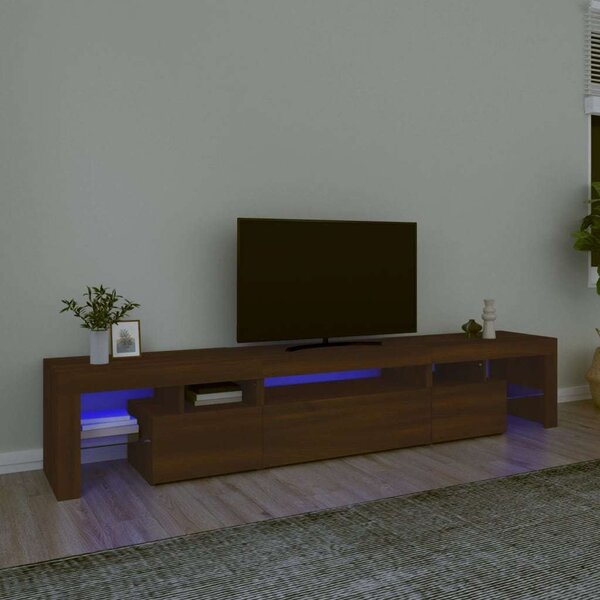 VidaXL TV skříňka s LED osvětlením 215x36,5x40 cm [3152794] Barva: Betonová šedá