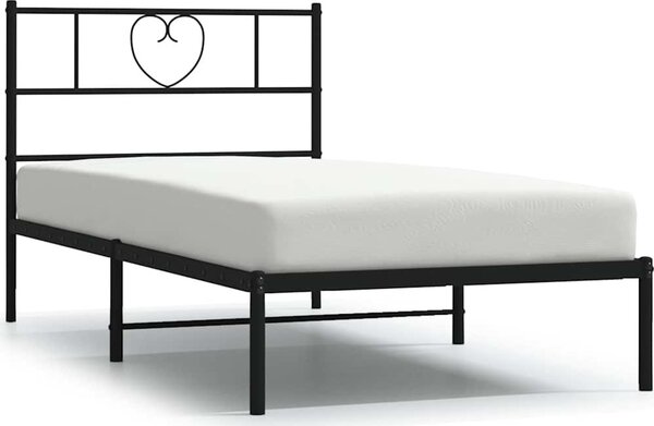 VidaXL Kovový rám postele s čelem, světlá výška pod postelí 30 cm [355457] Barva: Černá, Velikost: 120 x 200 cm (rám 207 x 125 x 90 cm)