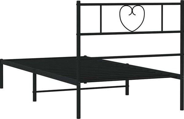 VidaXL Kovový rám postele s čelem, světlá výška pod postelí 30 cm [355457] Barva: Černá, Velikost: 120 x 200 cm (rám 207 x 125 x 90 cm)