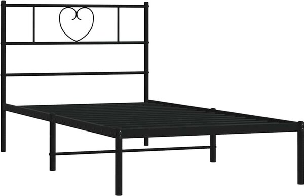 VidaXL Kovový rám postele s čelem, světlá výška pod postelí 30 cm [355457] Barva: Černá, Velikost: 120 x 200 cm (rám 207 x 125 x 90 cm)