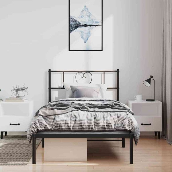 VidaXL Kovový rám postele s čelem, světlá výška pod postelí 30 cm [355457] Barva: Černá, Velikost: 120 x 200 cm (rám 207 x 125 x 90 cm)