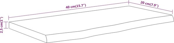 VidaXL Stolní deska obdélník masivní akácie živá hrana [370222] Barva: Přírodní, Velikost: 70 x 30 x 2.5 cm