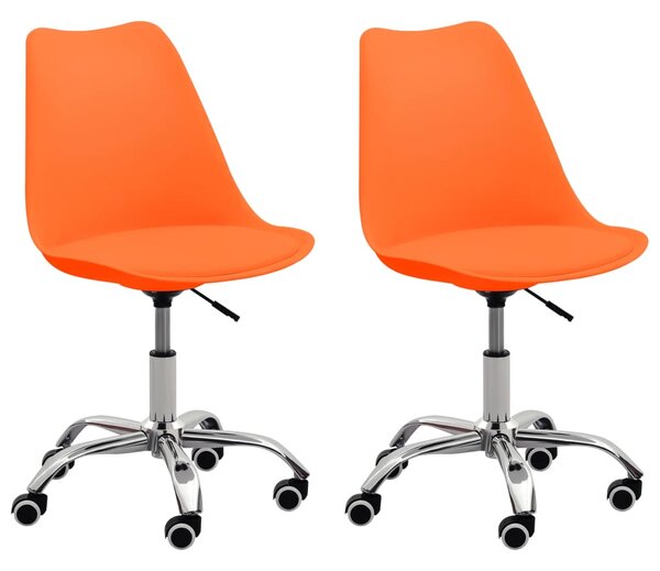 Kancelářské židle 2 ks oranžové umělá kůže