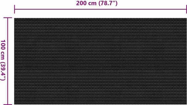 VidaXL Rohož na podlahu Černá Guma, puntíky [42046724] Velikost: 1,5 x 4 m