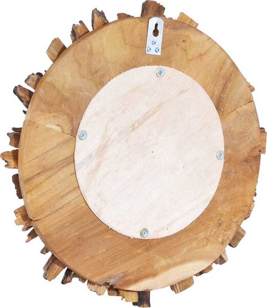 VidaXL Nástěnné zrcadlo teak kulaté, tloušťka 8 cm [288803] Velikost: Φ 60 cm
