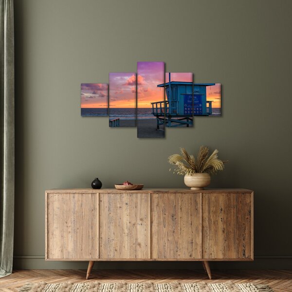 Obraz z pláže Santa Monica (125x70 cm)