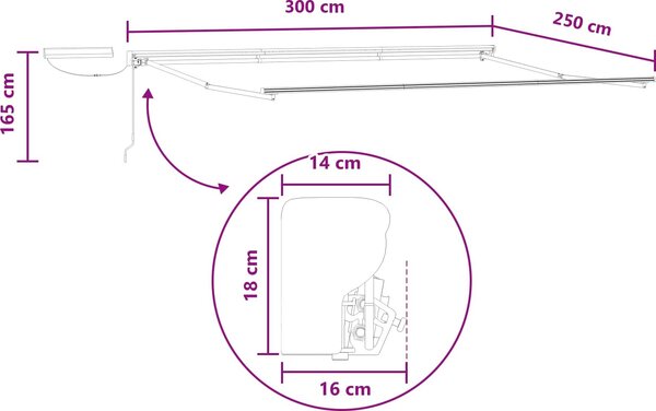 VidaXL Elektrická Retrakční markýza a [3425927] Barva látky: Taupe, Barva rámu: Antracitová, Velikost: 4 × 3,5 m