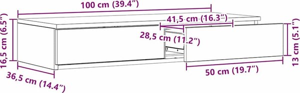 VidaXL Zásuvky pod postel se zásuvkou [866914] Barva: Bílá, Velikost: 120 x 36,5 x 16,5 cm