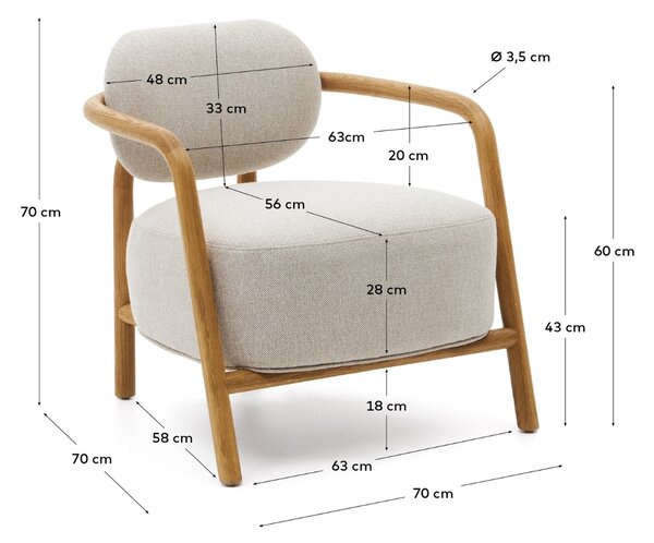 Béžové čalouněné křeslo Kave Home Melqui