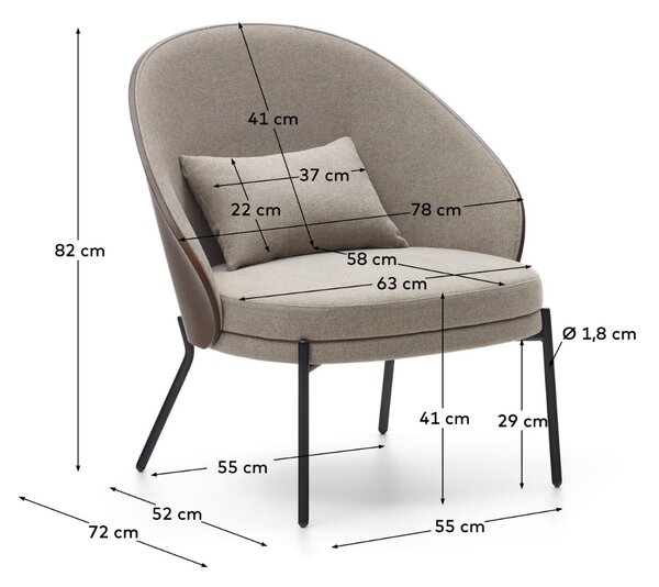 Béžové čalouněné křeslo Kave Home Eamy II