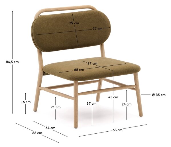 Zelené čalouněné křeslo Kave Home Helda