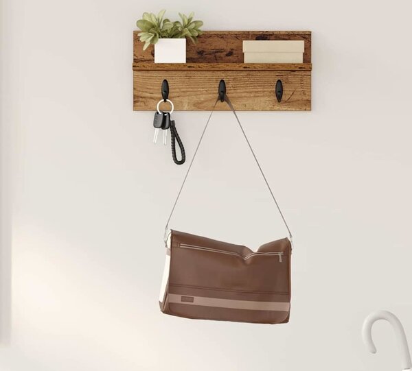 VidaXL Nástěnný věšák na kabáty [874386] Barva: Bílá, Velikost: 60 x 10,5 x 18 cm