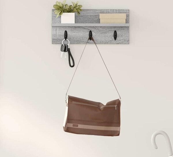 VidaXL Nástěnný věšák na kabáty [874386] Barva: Bílá, Velikost: 60 x 10,5 x 18 cm