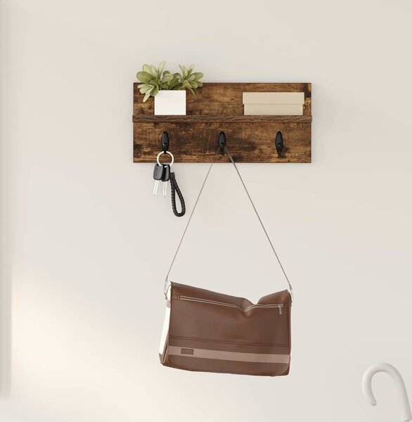VidaXL Nástěnný věšák na kabáty [874386] Barva: Bílá, Velikost: 60 x 10,5 x 18 cm
