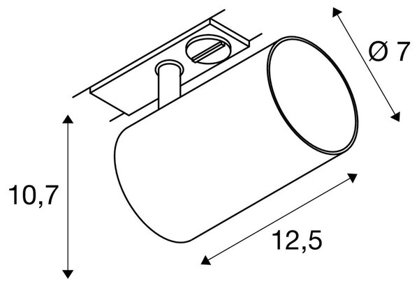 LA 1006446 ASTO TUBE 1fázový spot, GU10, bílý - BIG WHITE (SLV)