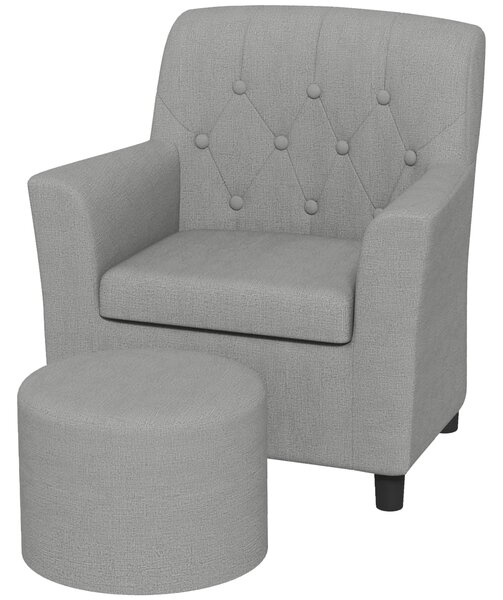 Dětská židle AIYAPLAY a pohovka s otomany pro děti 1,5-3 roky - Dětský nábytek - Vzhled lnu, dřevo eukalyptu, šedá, 45 x 43 x 50,5 cm | Aosom