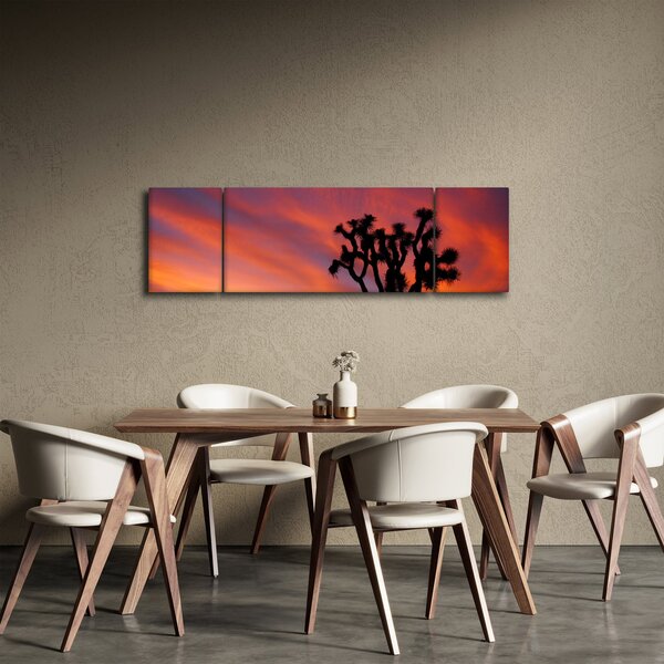 Obraz západu slunce nad siluetou stromu (170x50 cm)