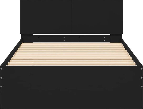 VidaXL Postel bez matrace s čelem [838618] Barva: Černá, Velikost: 120 x 200 cm (rám 203 x 125 x 70 cm)