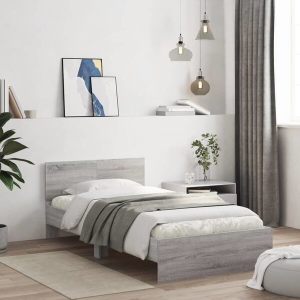 VidaXL Postel bez matrace s čelem [838618] Barva: Černá, Velikost: 120 x 200 cm (rám 203 x 125 x 70 cm)