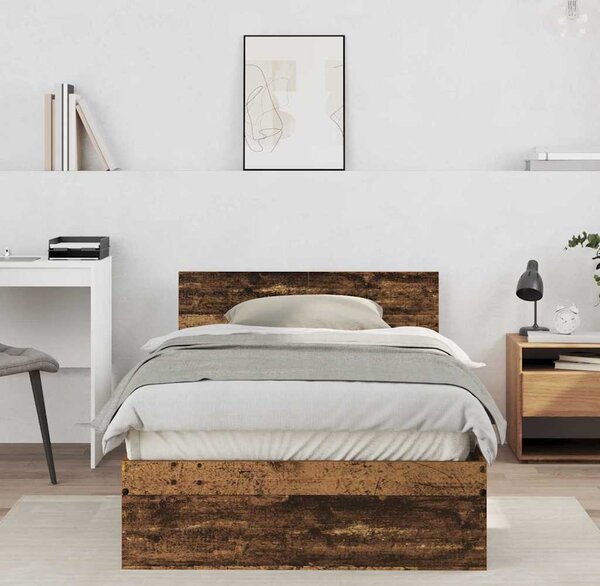 VidaXL Postel bez matrace s čelem [838618] Barva: Černá, Velikost: 120 x 200 cm (rám 203 x 125 x 70 cm)