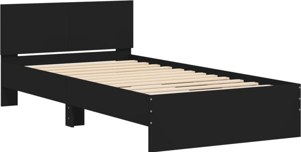 VidaXL Postel bez matrace s čelem [838618] Barva: Černá, Velikost: 120 x 200 cm (rám 203 x 125 x 70 cm)