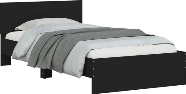 VidaXL Postel bez matrace s čelem [838618] Barva: Černá, Velikost: 120 x 200 cm (rám 203 x 125 x 70 cm)