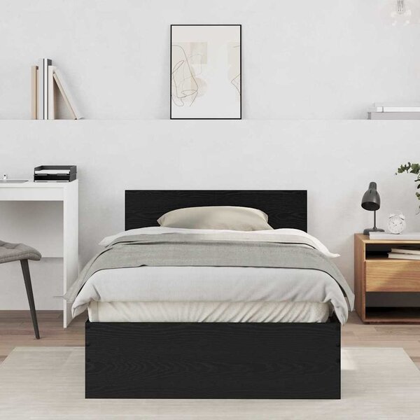 VidaXL Postel bez matrace s čelem [838618] Barva: Černá, Velikost: 120 x 200 cm (rám 203 x 125 x 70 cm)